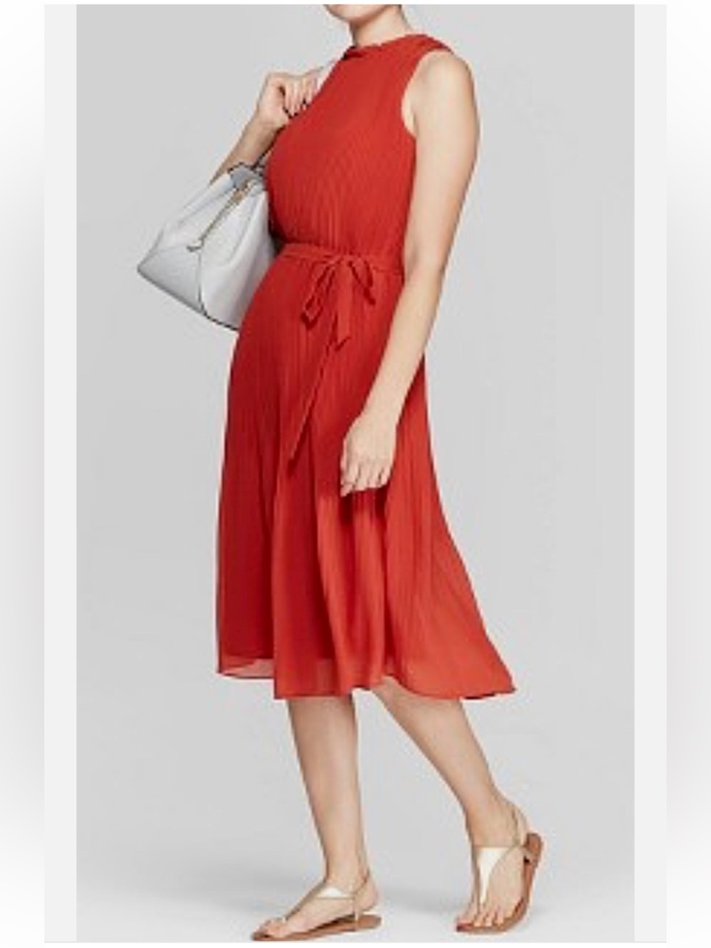 a new day Sleeveless Rust/ Orange Midi Dress  size M